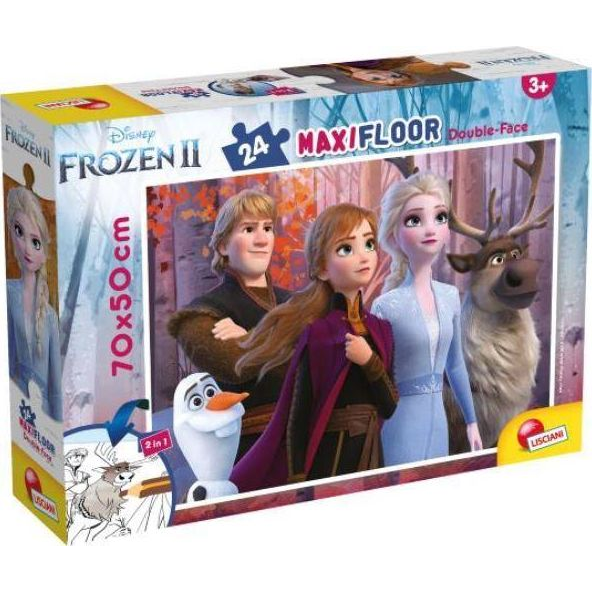 Jégvarázs főszereplői 2 az 1-ben maxi 24db-os puzzle és színező 70x50cm - Lisciani (452620)