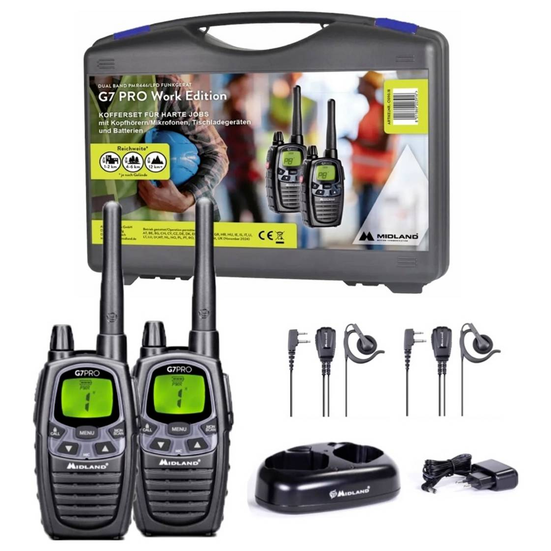 Midland Work Edition Set 2x G7 Pro PMR készülék 2 részes készlet (C1090.18) (C1090.18)