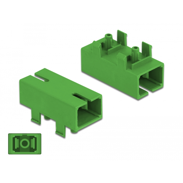 Delock Zöld PCB SC Simplex anya - SC Simplex anya száloptikai kábel csatoló egyszeri mód (86932) (86932)