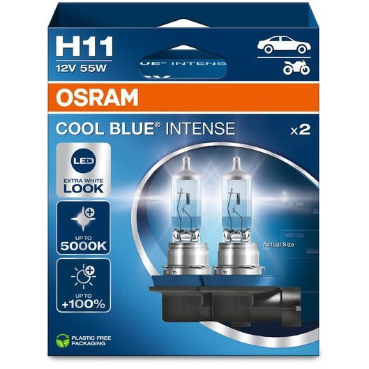 OSRAM H11 Cool Blue Intense Next Generation, 12V, 55W, PG19-2, Duobox (64211CBN-2HB)