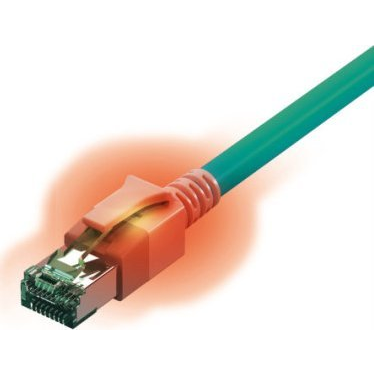 Easylan CS1OTADAD0100 RJ45 Hálózati kábel, patchkábel CAT 6A S/FTP 10 m Türkiz LED-del 1 db ( )