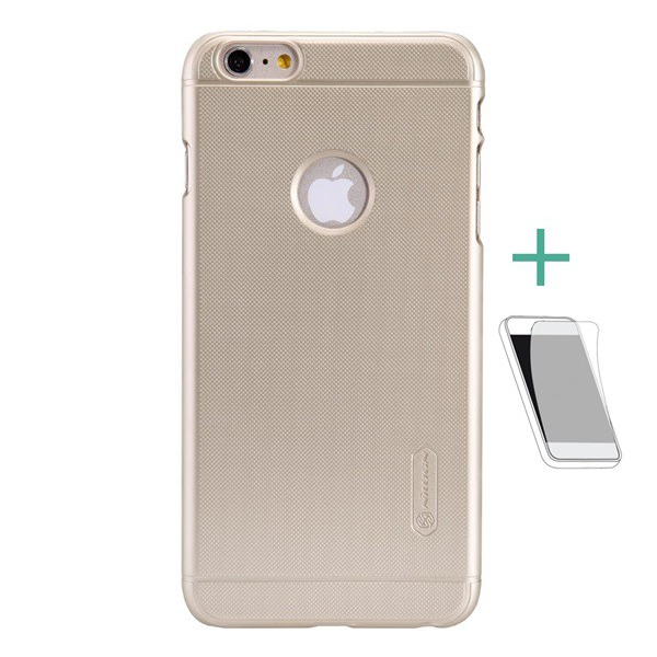 NILLKIN SUPER FROSTED műanyag telefonvédő (gumírozott, érdes felület, logo kivágás + képernyővédő fólia) ARANY [Apple iPhone 6S Plus 5.5] (5996457494668)