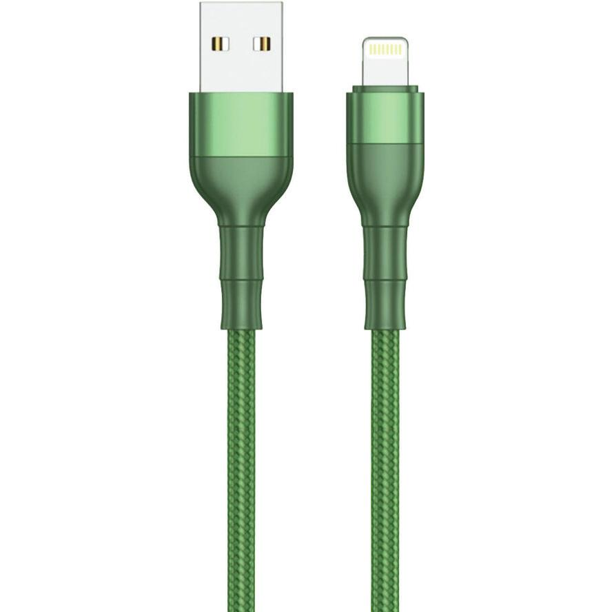 2GO USB Lade-/Datenkabel Lightning 1m Nylon grün (797310) (797310)
