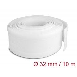 Delock fonott kábelharisnya tépőzárral 10m x 32mm fehér (20820) (Delock20820)