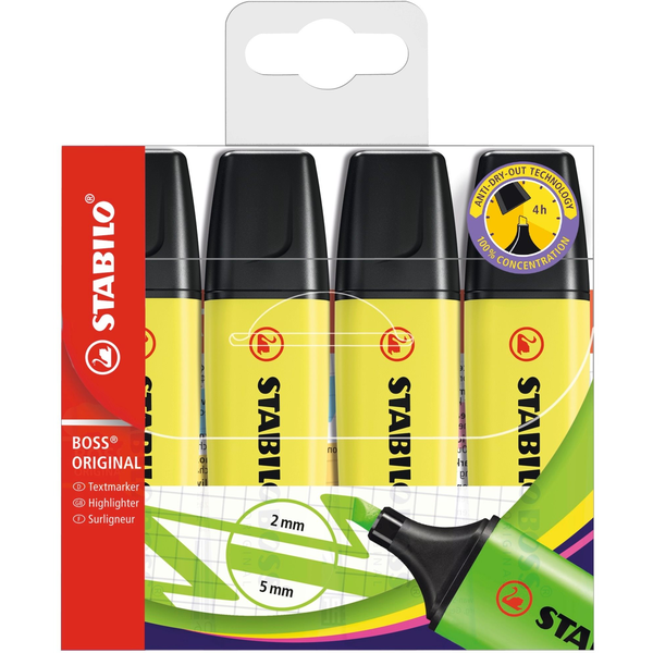 STABILO BOSS Original marcador 1 pieza(s) Punta de cincel Amarillo