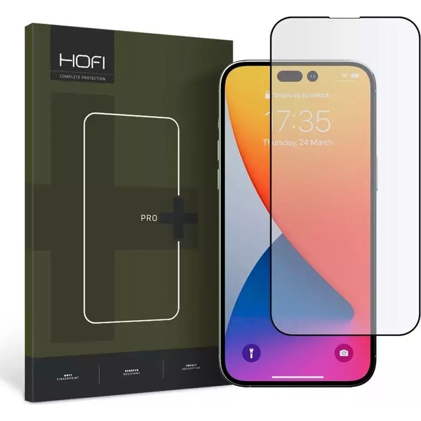 HOFI GLASS PRO+ KALJENO STEKLO ZA IPHONE 14 PRO MAX ČRNO 9H