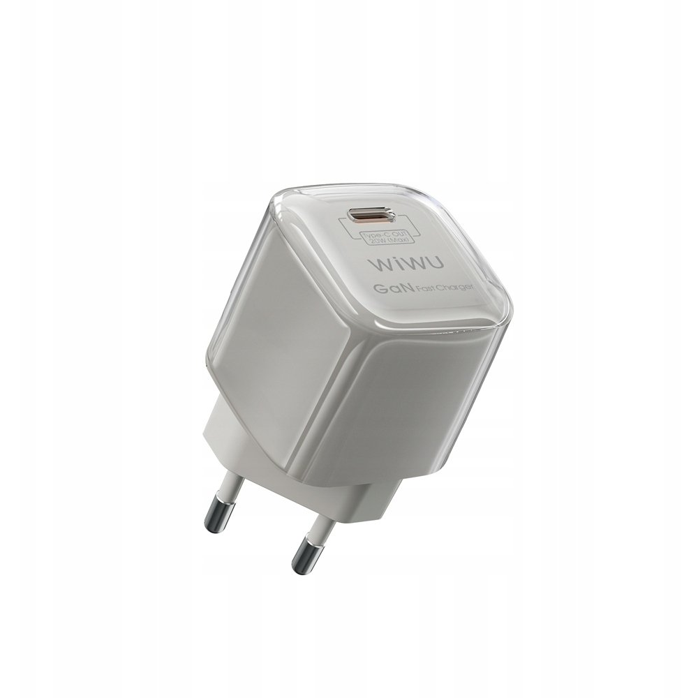 WIWU Wi-U016 Jello Hálózati Töltő 1xUSB-C Csatlakozással+Type-C-Lightning Kábel 20W GaN (Wi-U016)