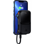 Външна батерия Baseus Qpow Pro, Overseas Edition, 10000mAh, 20W, вграден Lightning кабел, 1xUSB, 1xUSB-C, 1xUSB Lightning, QC, PD, FCP, SCP, дисплей, USB към USB-C кабел включен, черен
