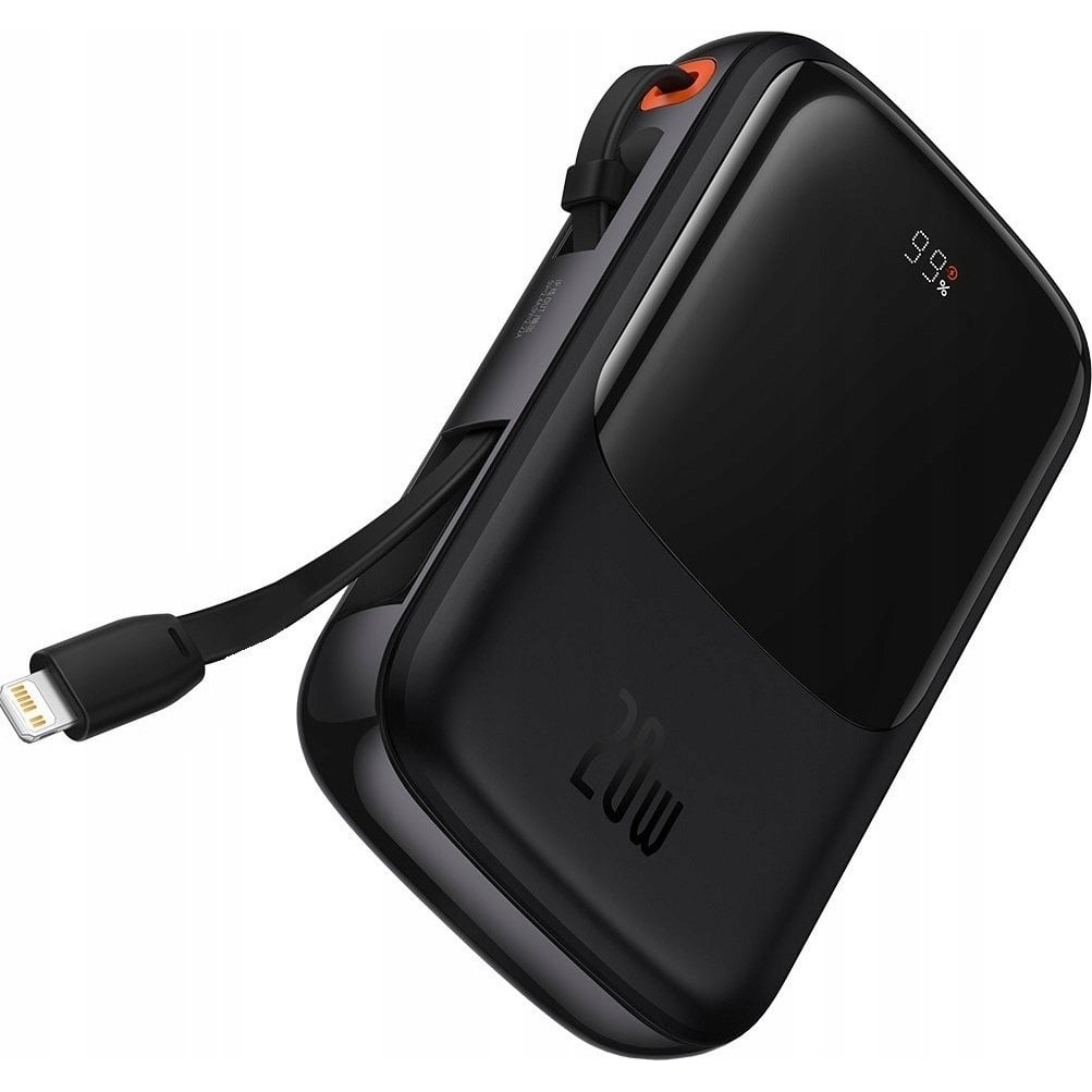 Baseus PPQD060001 Külső Akkumulátor - 10000 mAh, Vezetékes Töltés, Fekete (6932172620585)