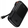 Външна батерия Baseus Qpow Pro, Overseas Edition, 10000mAh, 20W, вграден Lightning кабел, 1xUSB, 1xUSB-C, 1xUSB Lightning, QC, PD, FCP, SCP, дисплей, USB към USB-C кабел включен, черен