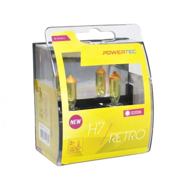 M-Tech Powertec Retro H7 12V DUO sárga izzó (72PTZRT7-DUO)