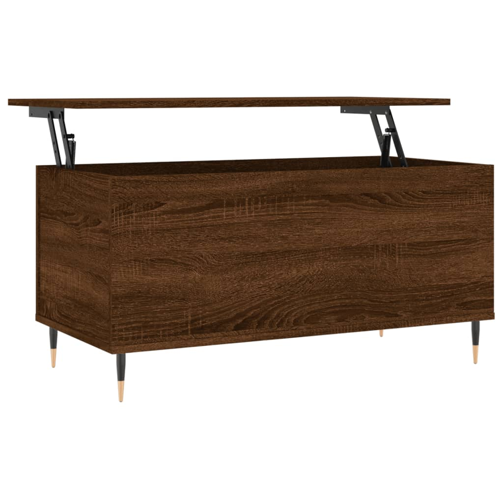 barna tölgyszínű szerelt fa dohányzóasztal 90x44,5x45 cm (830971)