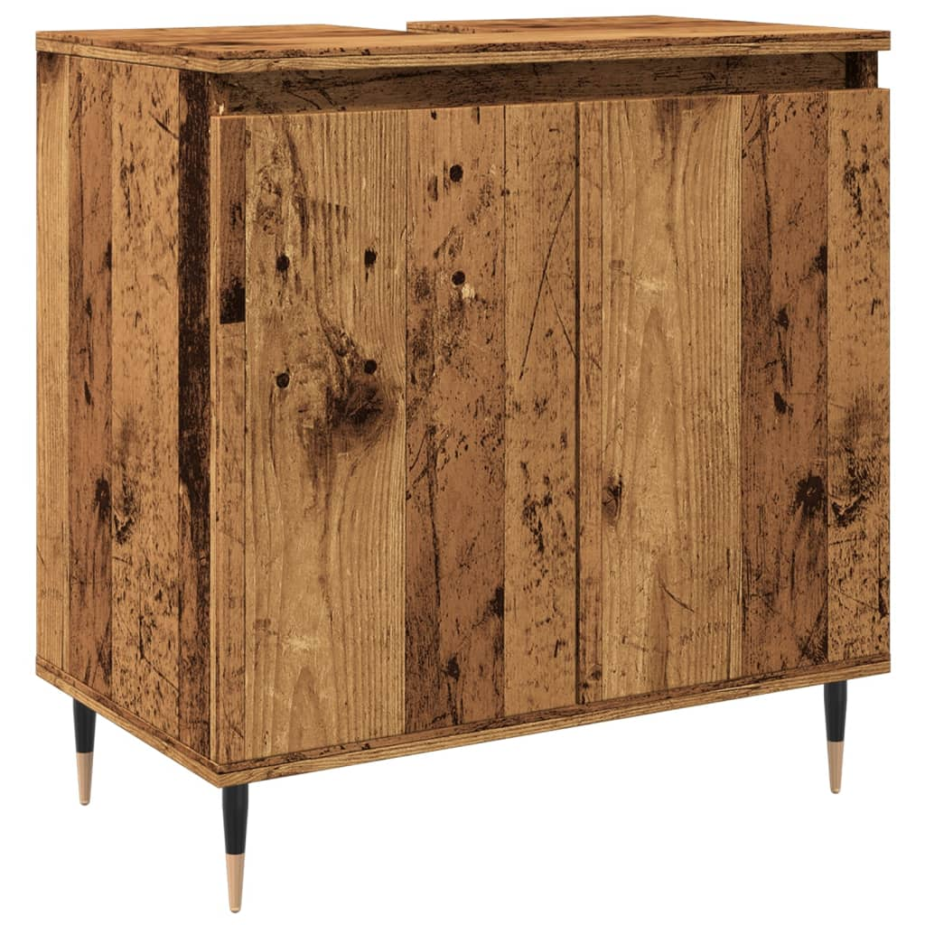 antik fa színű szerelt fa fürdőszobaszekrény 58 x 33 x 60 cm (857214)