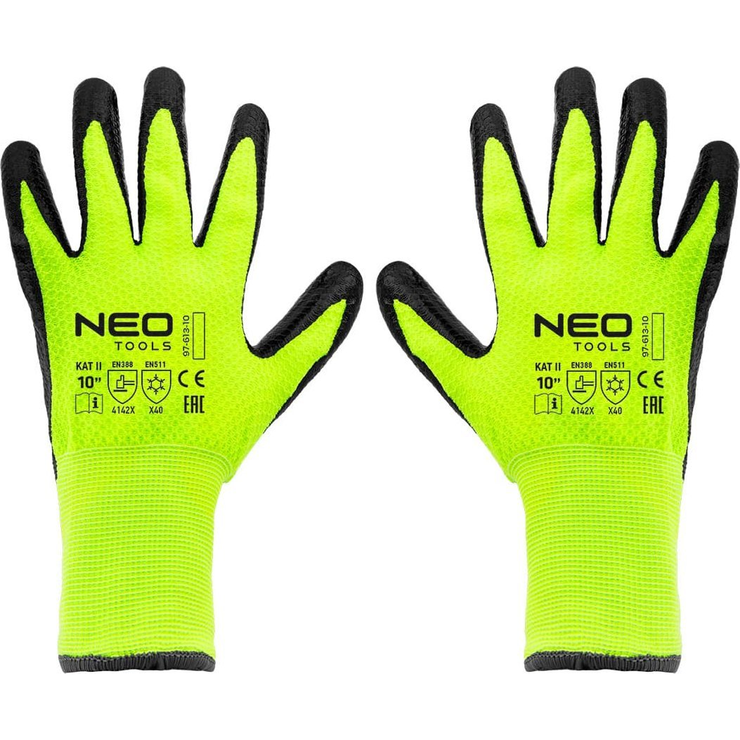 NEO 97-613-10 Munkakesztyű, Hőszigetelt, Latex Bevonatú Akril Anyag, 4142X, 10