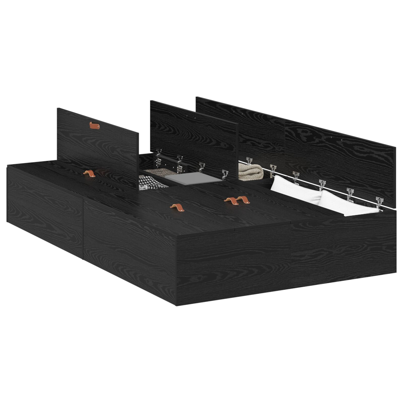 Tároló Ágykeret Fekete Tölgy 120x200 cm (3335366)