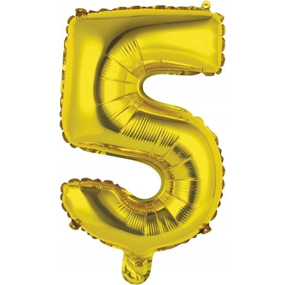  AMSCAN Balon foliowy mini cyfra 5 złota 25,5x40cm 9909683