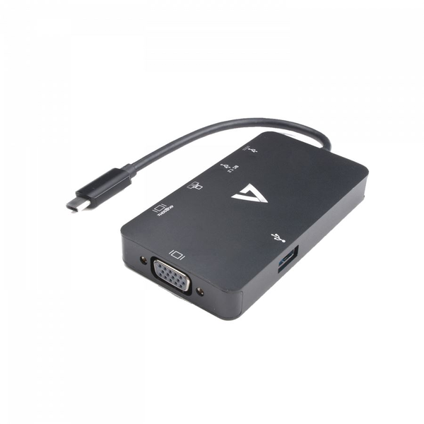 V7 USB-C -> 2xUSB-A+RJ45+HDMI+VGA+USB-C adapter (V7UC-U3CRJ45HDVG-BLK)