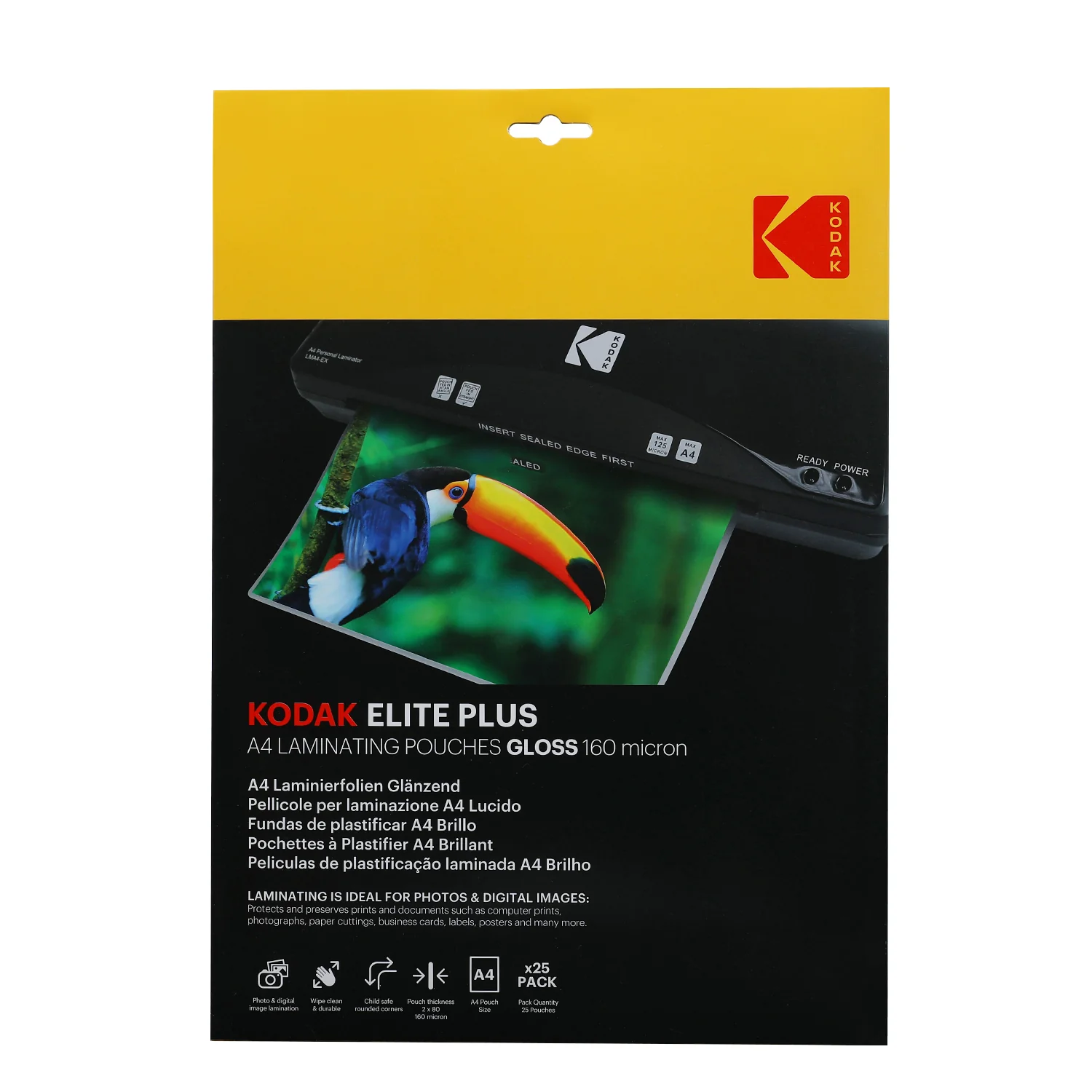 Kodak 160 mikron A4 fényes lamináló fólia (25 db / csomag) (LMA4-PK25A)