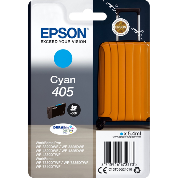 Epson 405 cartuccia d'inchiostro 1 pz Originale Resa standard Ciano