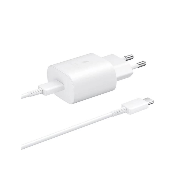 Samsung EP-TA800EWE + EP-DA705BWE  25W utazótöltő + USB-C/USB-C adatkábel fehér (OOB Bulk)