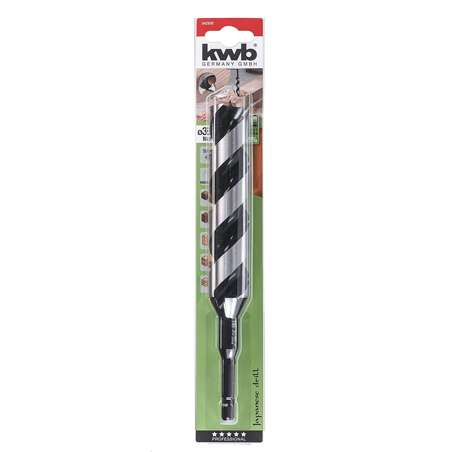 KWB AKKU TOP ENERGY SAVING 35% JAPANESE DRILL HSS-M2 fúrószár, 30 mm 235/160 mm (042930) (042930)