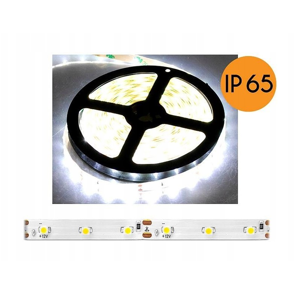 Taśma LED Ecolight PS Sznur diodowy ECO wodoodporny, światło naturalne białe (4000K), 300 diod, 5m, białe podłoże, SMD2835, IP65.