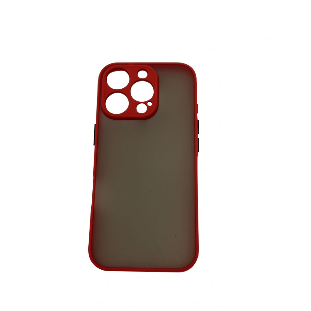 iPhone 16 Pro műanyag tok, piros-fekete (CEL-MATT-IPH16PR-RBK)