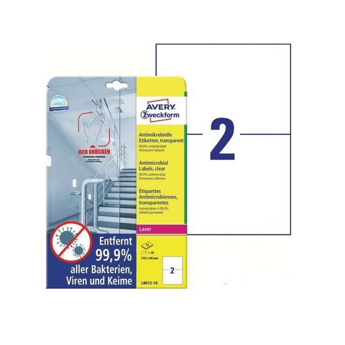 Avery Zwekform 210 x 148 mm átlátszó fóliacímke (L8012-10)
