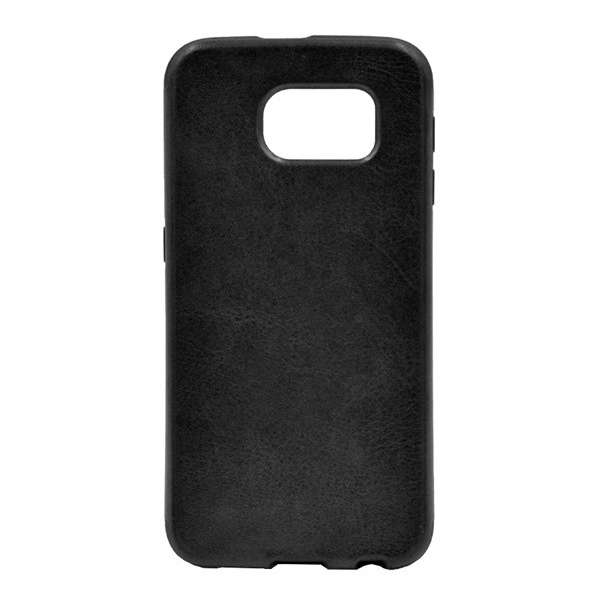 Szilikon telefonvédő (bőr hatású) FEKETE [Samsung Galaxy S6 (SM-G920)] (5996457538300)