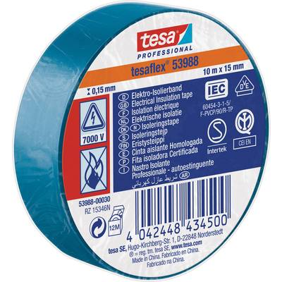 Tesa (53988-00030-00) Szigetelőszalag ® Professional Kék (H x Sz) 10 m x 15 mm 1 db (53988-00030-00)