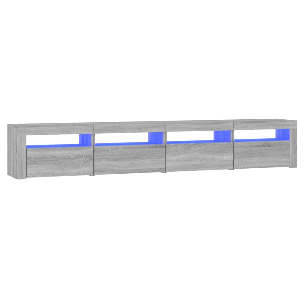 szürke sonoma színű TV-szekrény LED-lámpákkal 240x35x40 cm (3152768)
