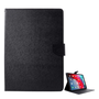 MERCURY Goospery Fancy tok álló, bőr hatású (FLIP, oldalra nyíló, asztali tartó funkció, textil minta) FEKETE [Apple IPAD Pro 11 (2018)]
