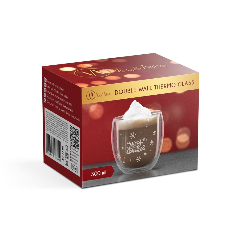 Vog & Arths karácsonyi duplafalú üvegpohár 300ml (57176E) (57176E)