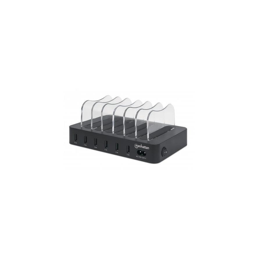 MANHATTAN 6-Port USB-Ladestation USB-A-Ports 2,4 A/5 V 55W (102254)