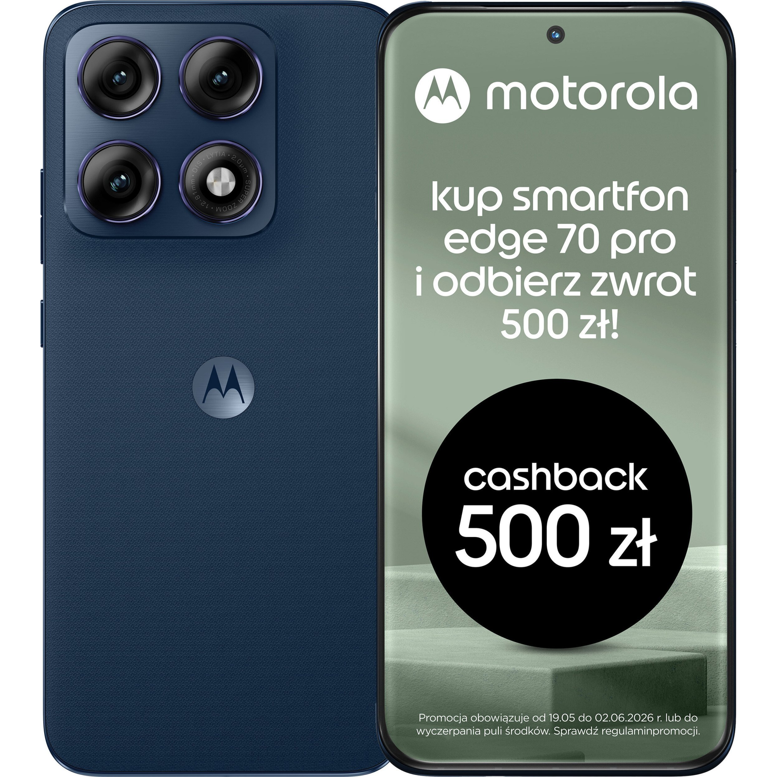 Motorola edge 70 pro 17,2 cm (6.78") Dual SIM Android 16.0 5G USB Typ-C 12 GB 512 GB 6500 mAh Tmavo modrá