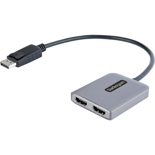 StarTech.com MST14DP122HD videokabel adapter 0,3 m DisplayPort 2 x HDMI Sort, Grå