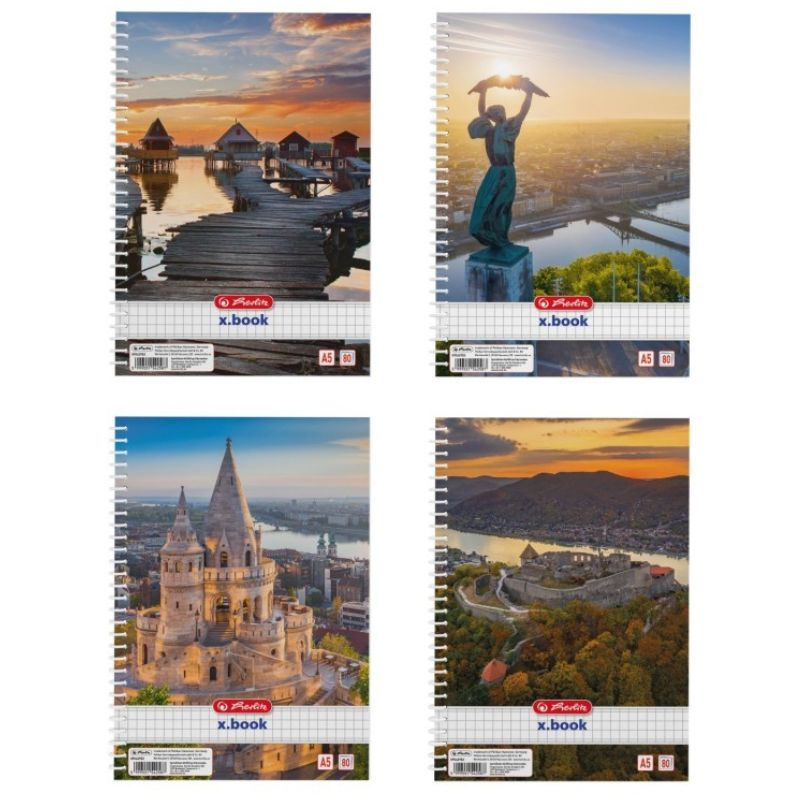 Herlitz City 80 lapos A5 négyzetrácsos spirálfüzet- Többféle (09542952)