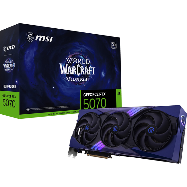 Grafikus kártya MSI GeForce RTX 5070 12G WoW Midnight Void Edition OC 12 GB
