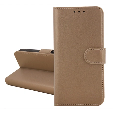 Tok álló, bőr hatású (FLIP, oldalra nyíló, kártyazseb, asztali tartó) ARANY Apple iPhone 17 Pro "Gigapack csomagolás" (GP-173755)