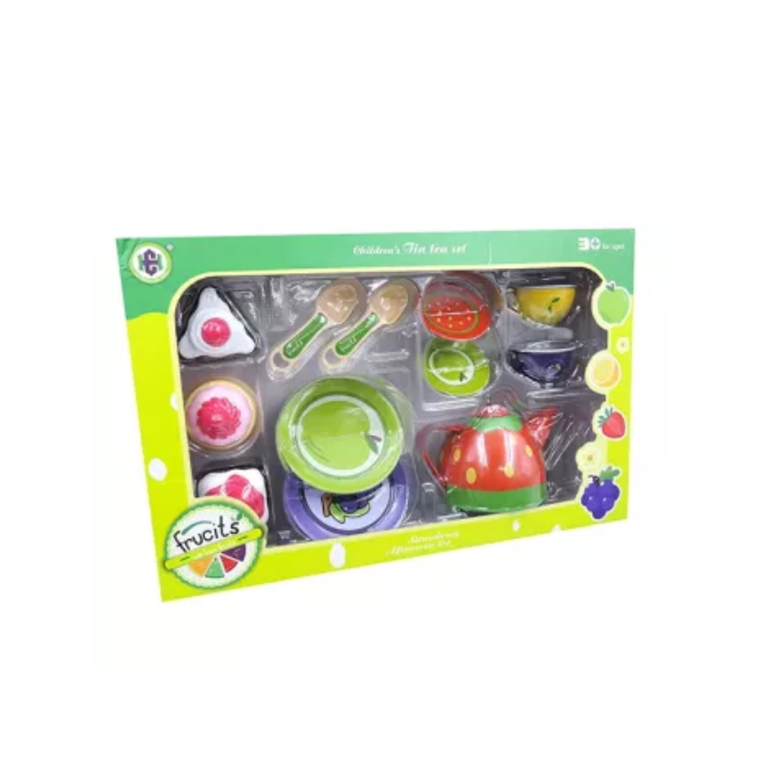 Fém Teaparti készlet műetelekkel 12 részes - Többszínű (H35C)