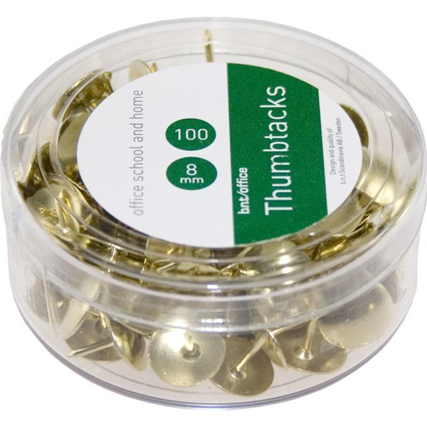  Stickn Tegnestifter messing bnt/Office 100stk/pak - (100 stk.)