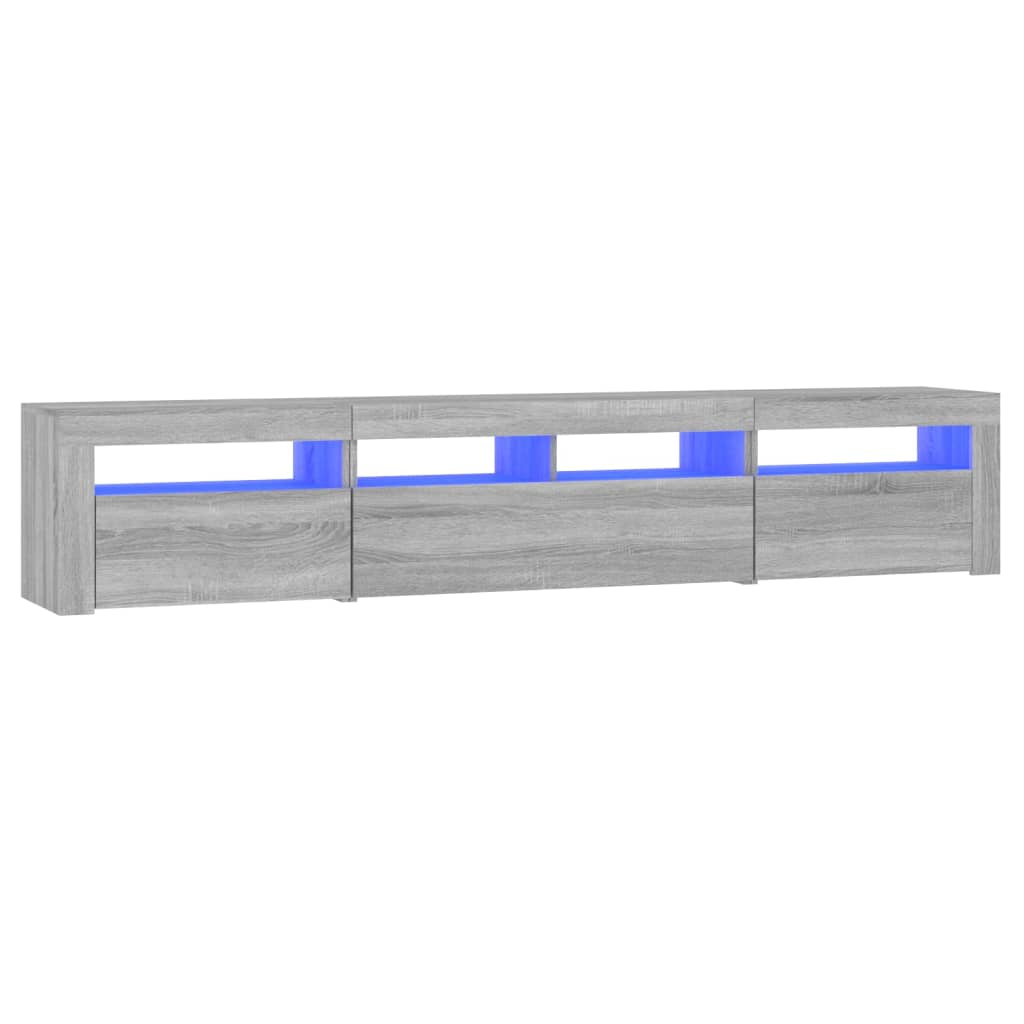 szürke sonoma színű TV-szekrény LED-lámpákkal 210x35x40 cm (3152736)