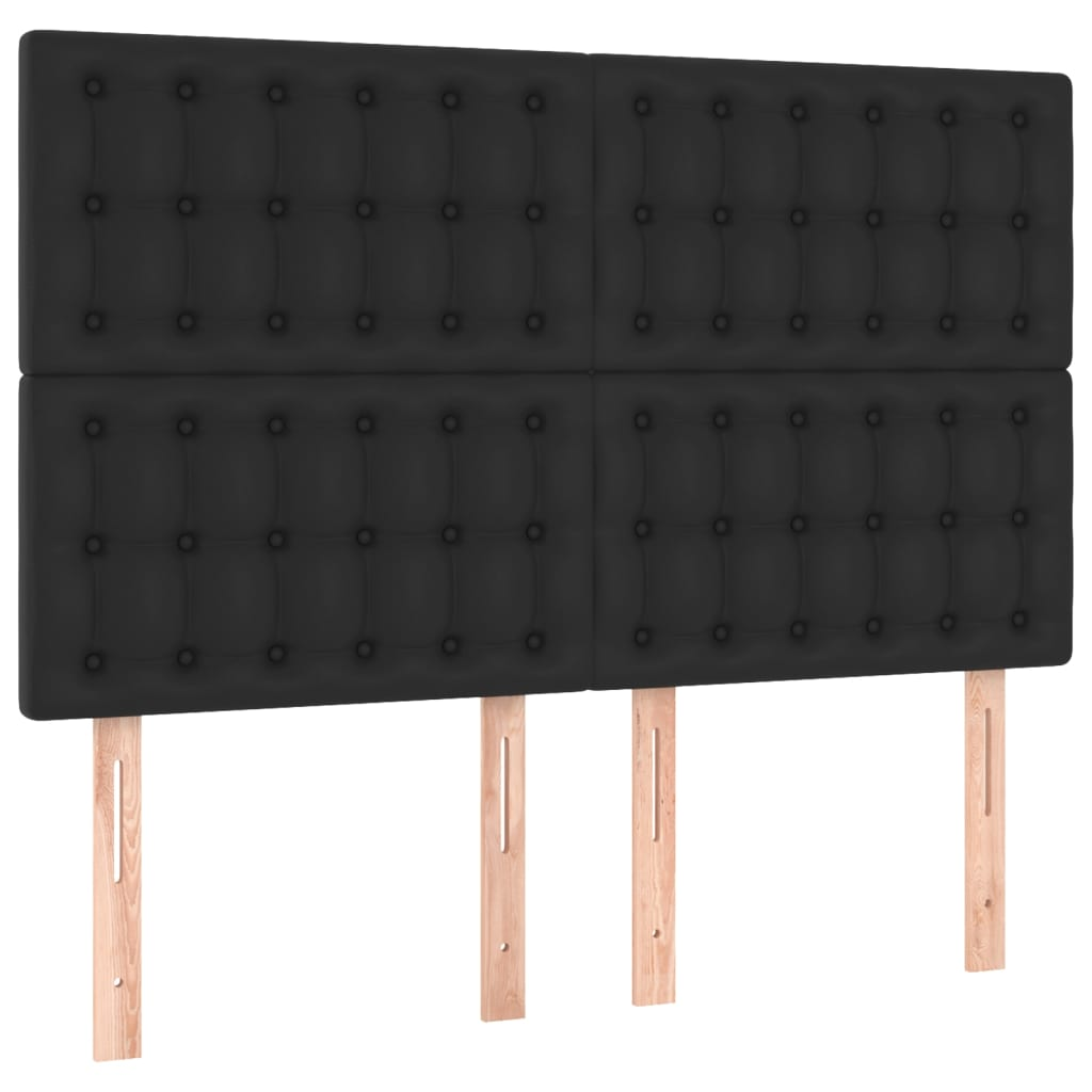 4 db fekete műbőr fejtámla 72 x 5 x 78/88 cm (3116422)
