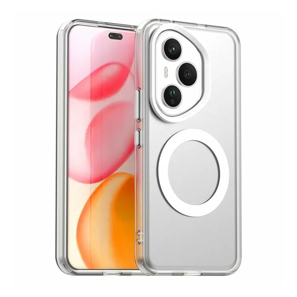 Szilikon telefonvédő (ütésállóság, műanyag hátlap, kameravédő, MagSafe) ÁTLÁTSZÓ Honor 400 Pro "Gigapack csomagolás" (GP-171944)