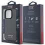 Red Bull RBHMP16L24CFILSK Carbon Fiber Shiny Logo Magsafe-Kompatibilis Tok iPhone 16 Pro - Fekete