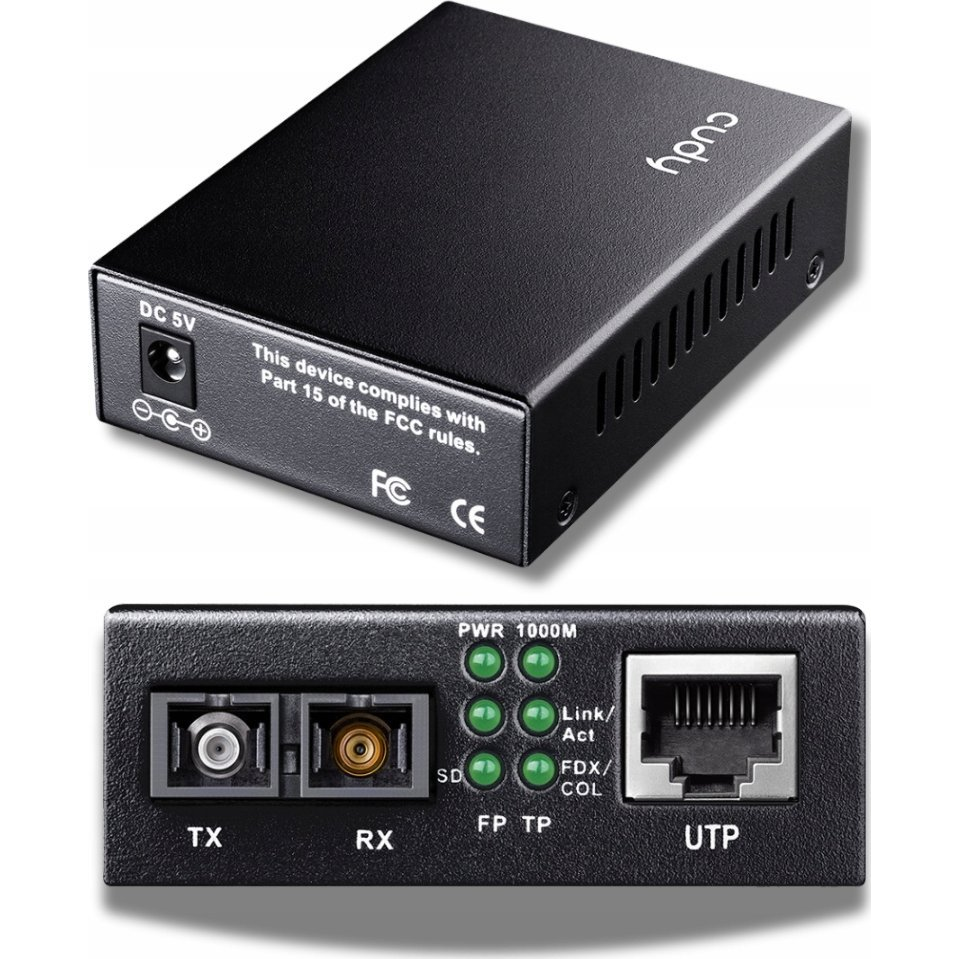 Cudy MC100GSB-40B konvertor sieťovej kabeláže 1000 Mbit/s Viacmódové, Jednomódové Čierna