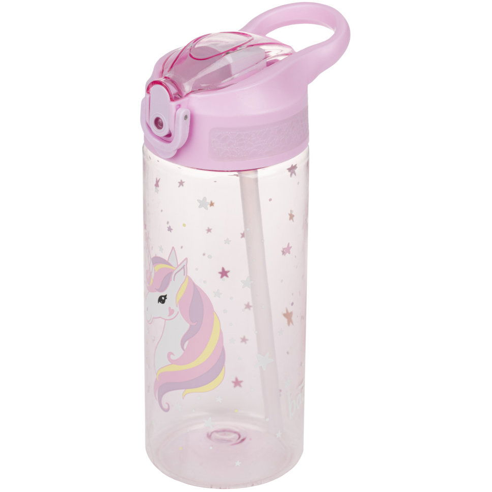 Baagl Tritan kulacs szívószállal - Rainbow Unicorn, 500 ml (8595689354145)