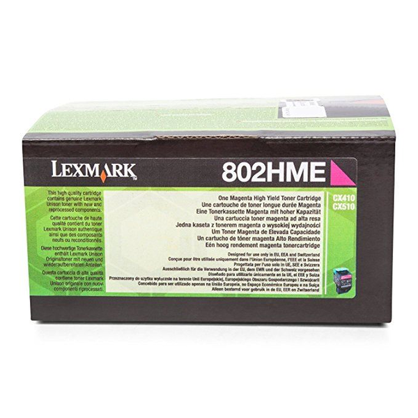 Lexmark 80C2HME tonerpatron 1 stk Original Magenta