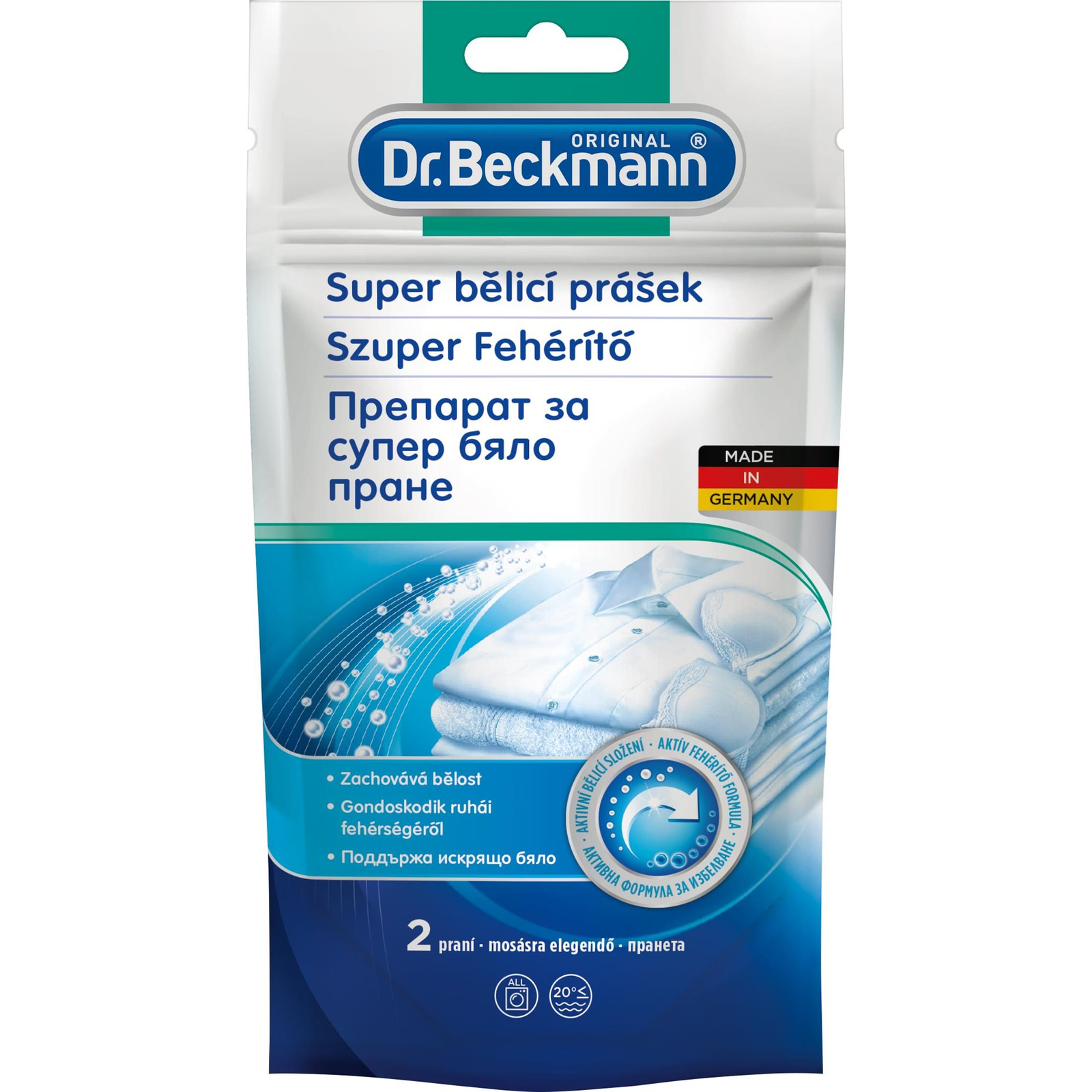 Dr. Beckmann Super fehérítő por, 80 g, 2 mosás (4008455567716)