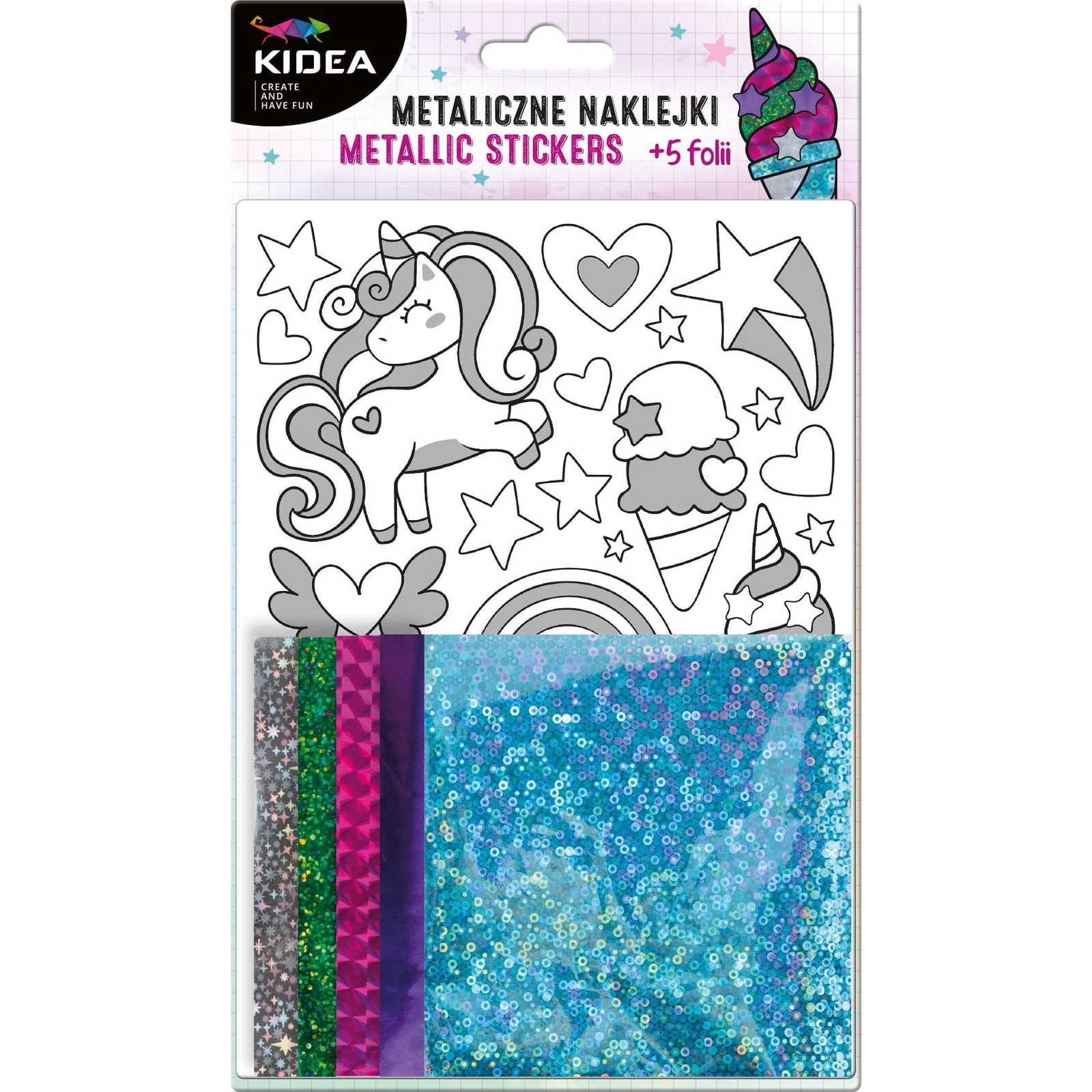 Kidea Színes Fóliás Matrica Készlet - Unikornisos (MNZKUKA)